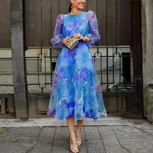 Abito Midi Floreale Elegante da Donna