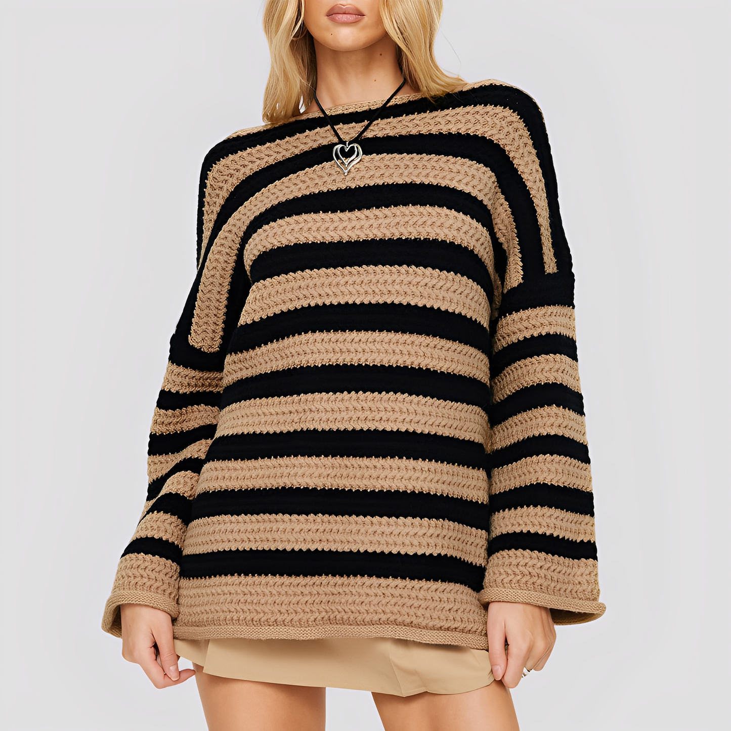 Tabina - Maglione ampio a righe, cozy e stiloso