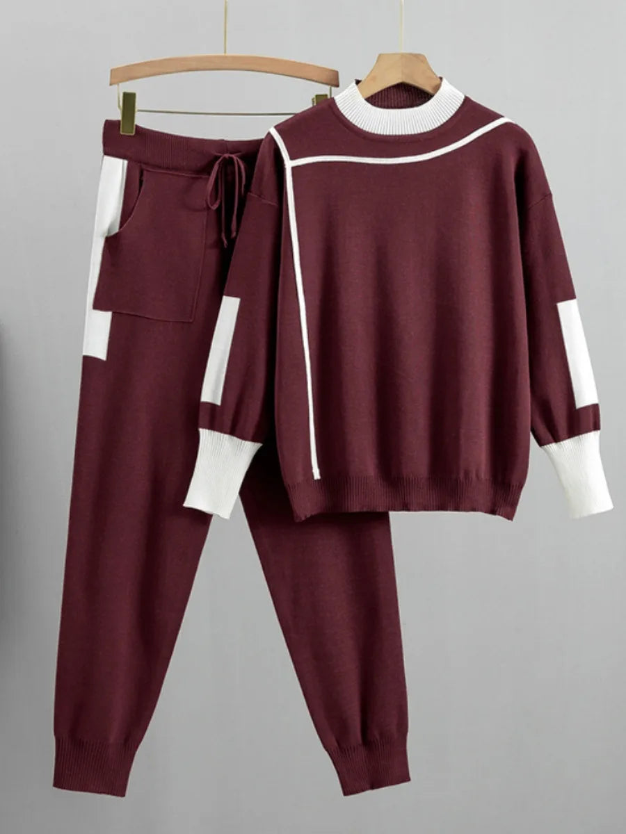Tanesha - Elegante set composto da maglione e pantaloni caldi