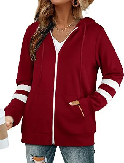 Maxie - Giacca felpata con cappuccio e zip, accogliente