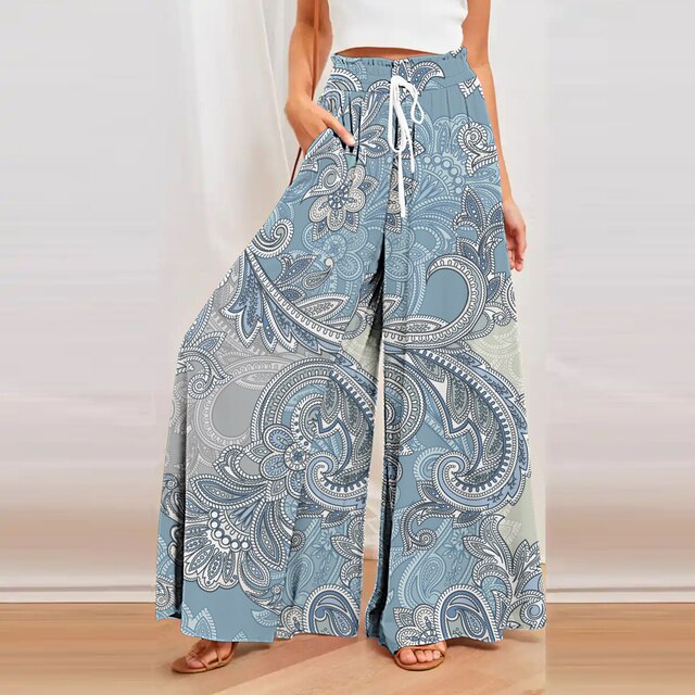 Samantha - Pantaloni larghi con stampa in stile rilassato