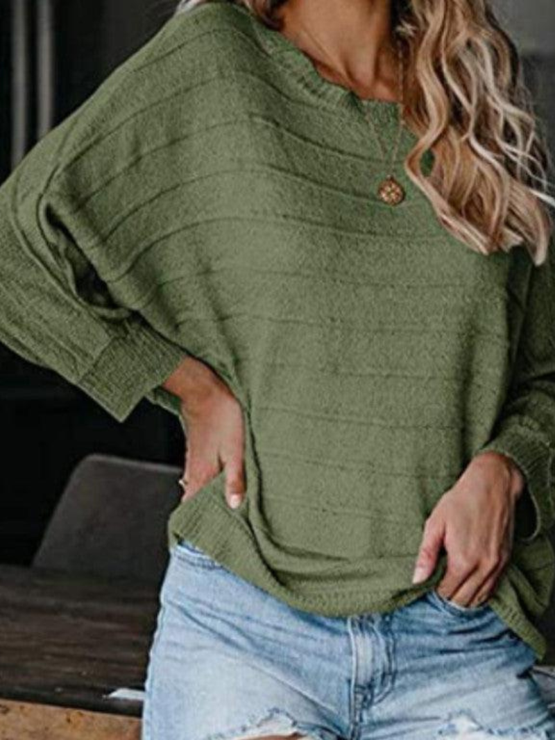 Zelda - Maglione Casual a Girocollo Lavorato a Maglia con Vestibilità Ampia