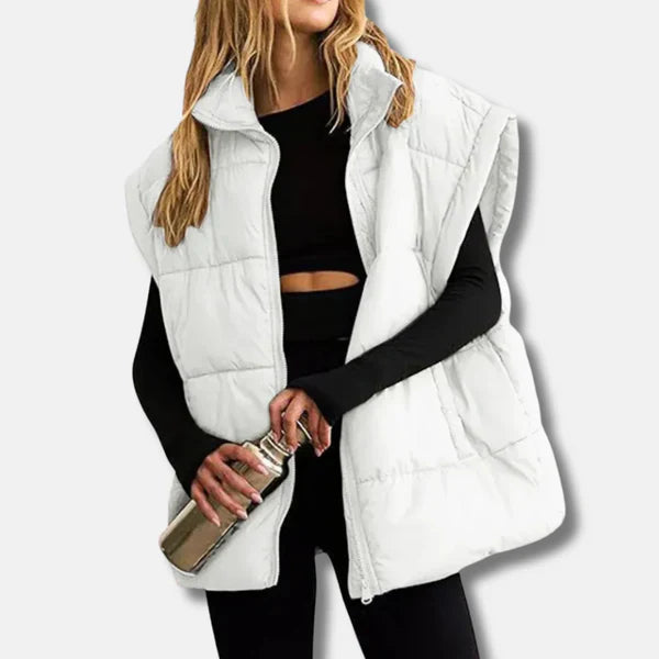 Tessa - Gilet trapuntato largo con collo alto