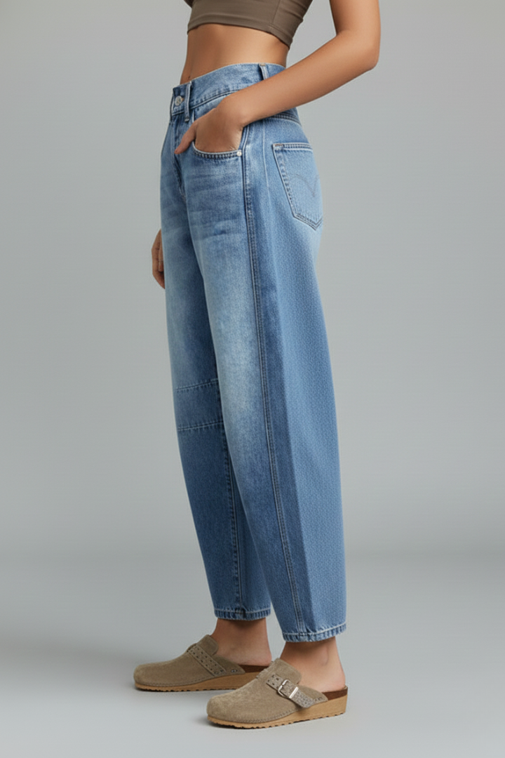 Jeans in Denim a Vita Media da Donna