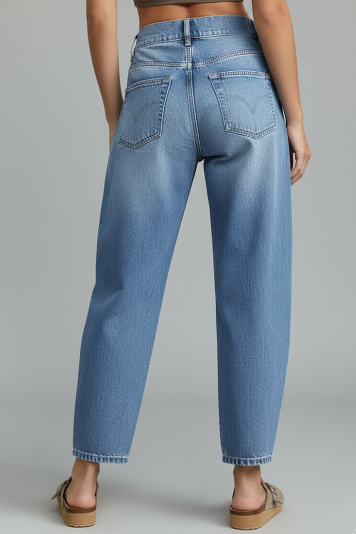 Jeans in Denim a Vita Media da Donna
