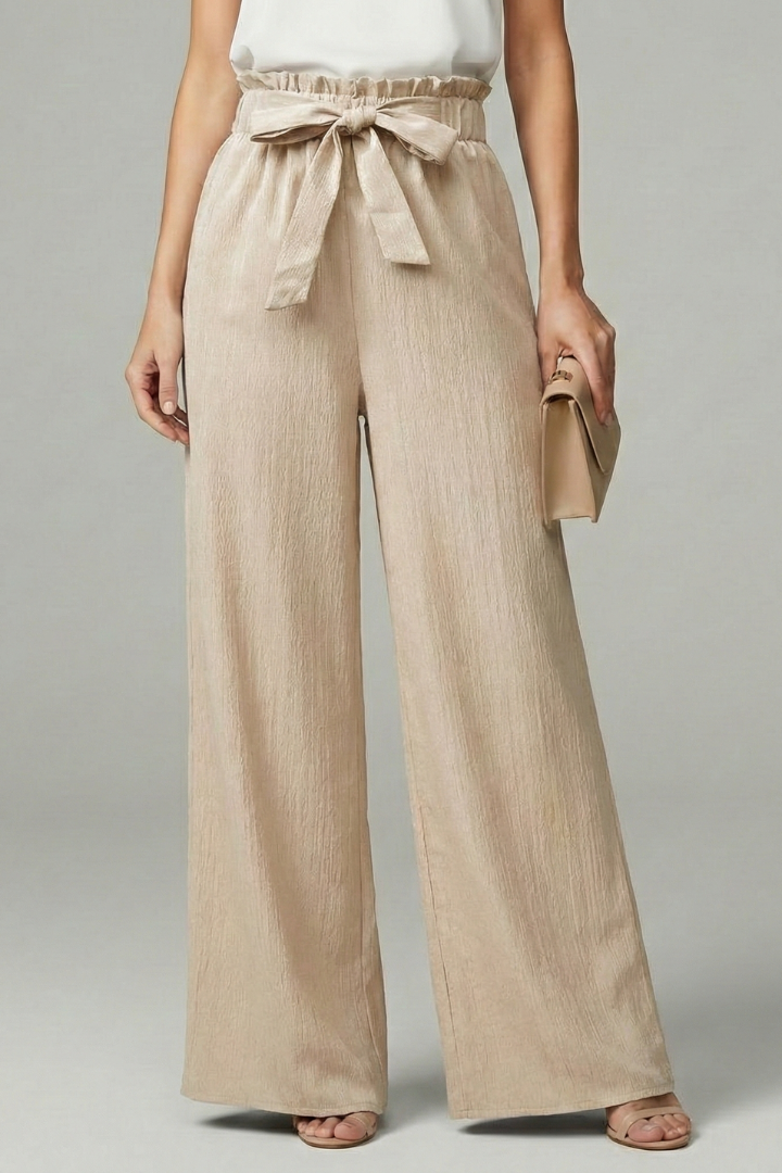 Pantaloni Palazzo con Cintura da Annodare da Donna