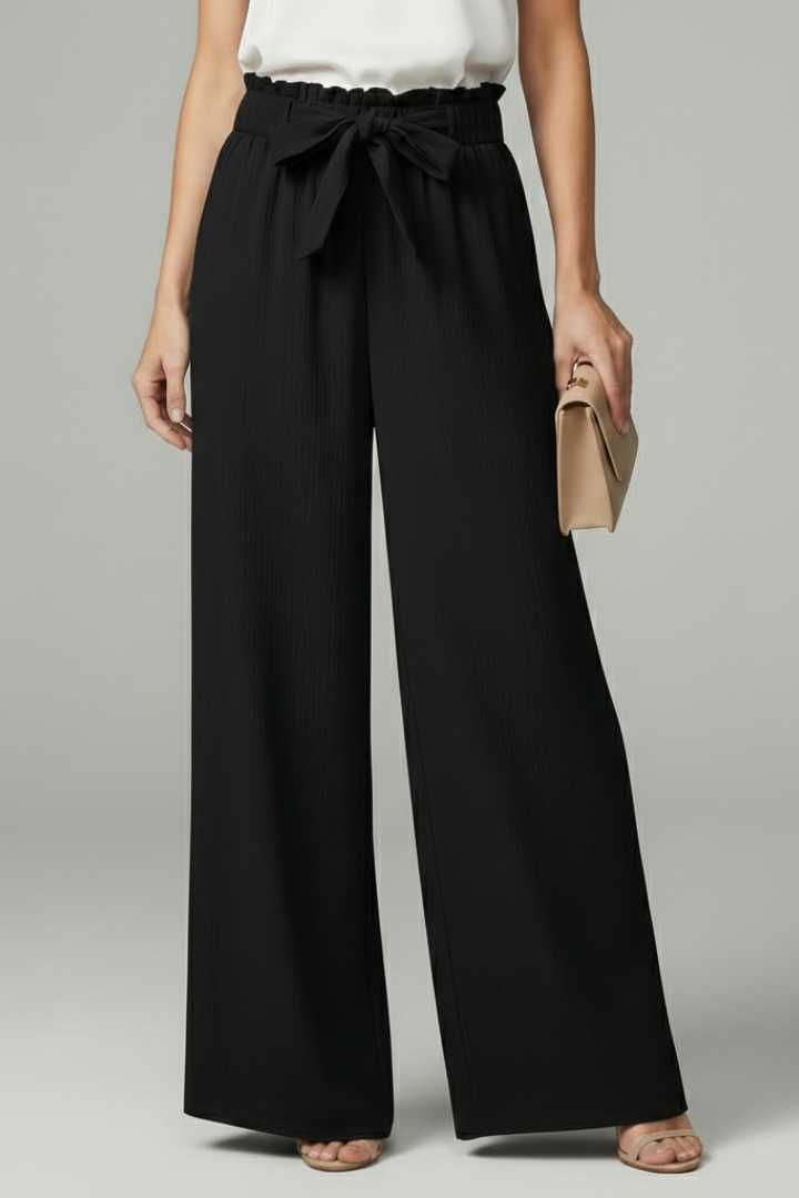 Pantaloni Palazzo con Cintura da Annodare da Donna