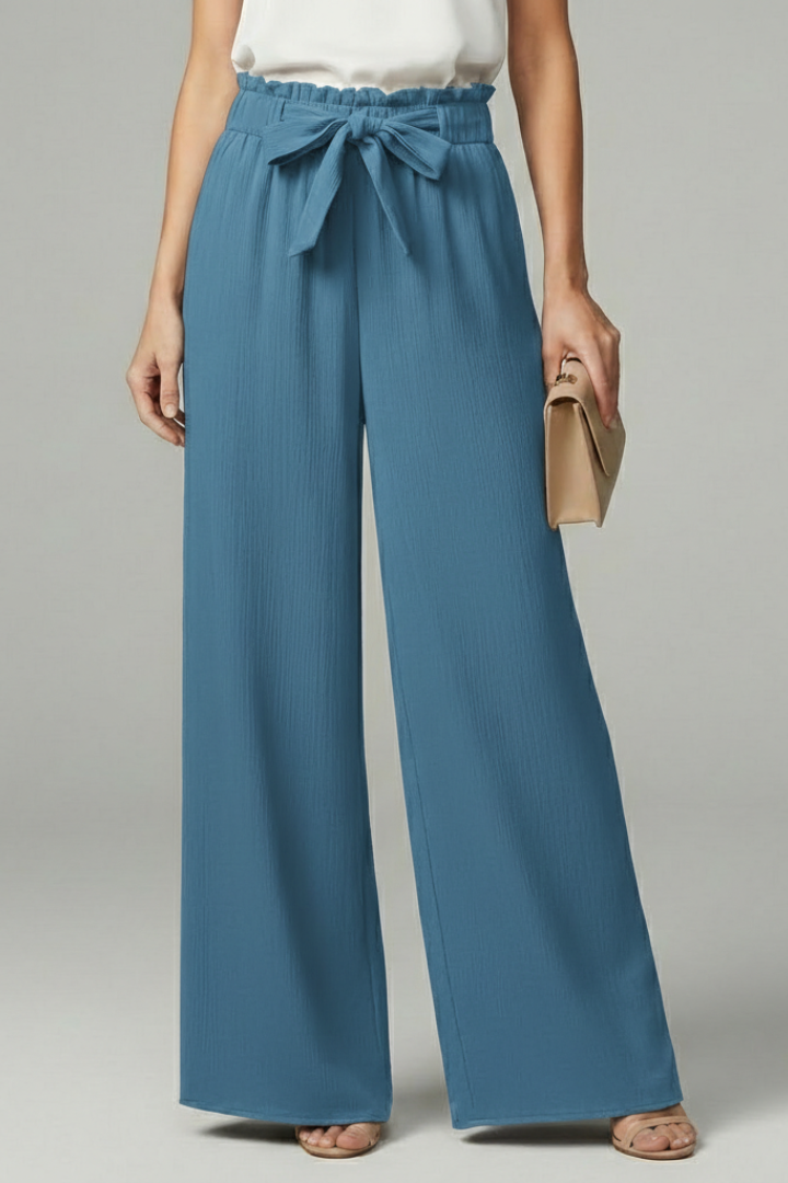 Pantaloni Palazzo con Cintura da Annodare da Donna