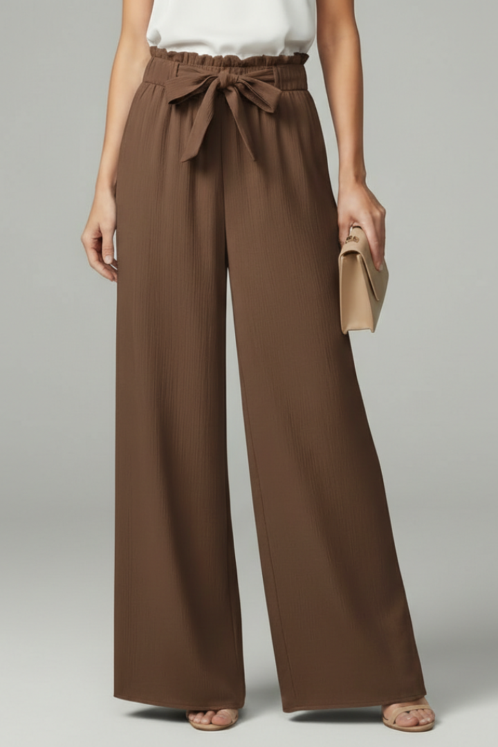 Pantaloni Palazzo con Cintura da Annodare da Donna