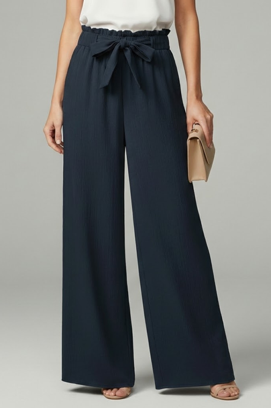 Pantaloni Palazzo con Cintura da Annodare da Donna