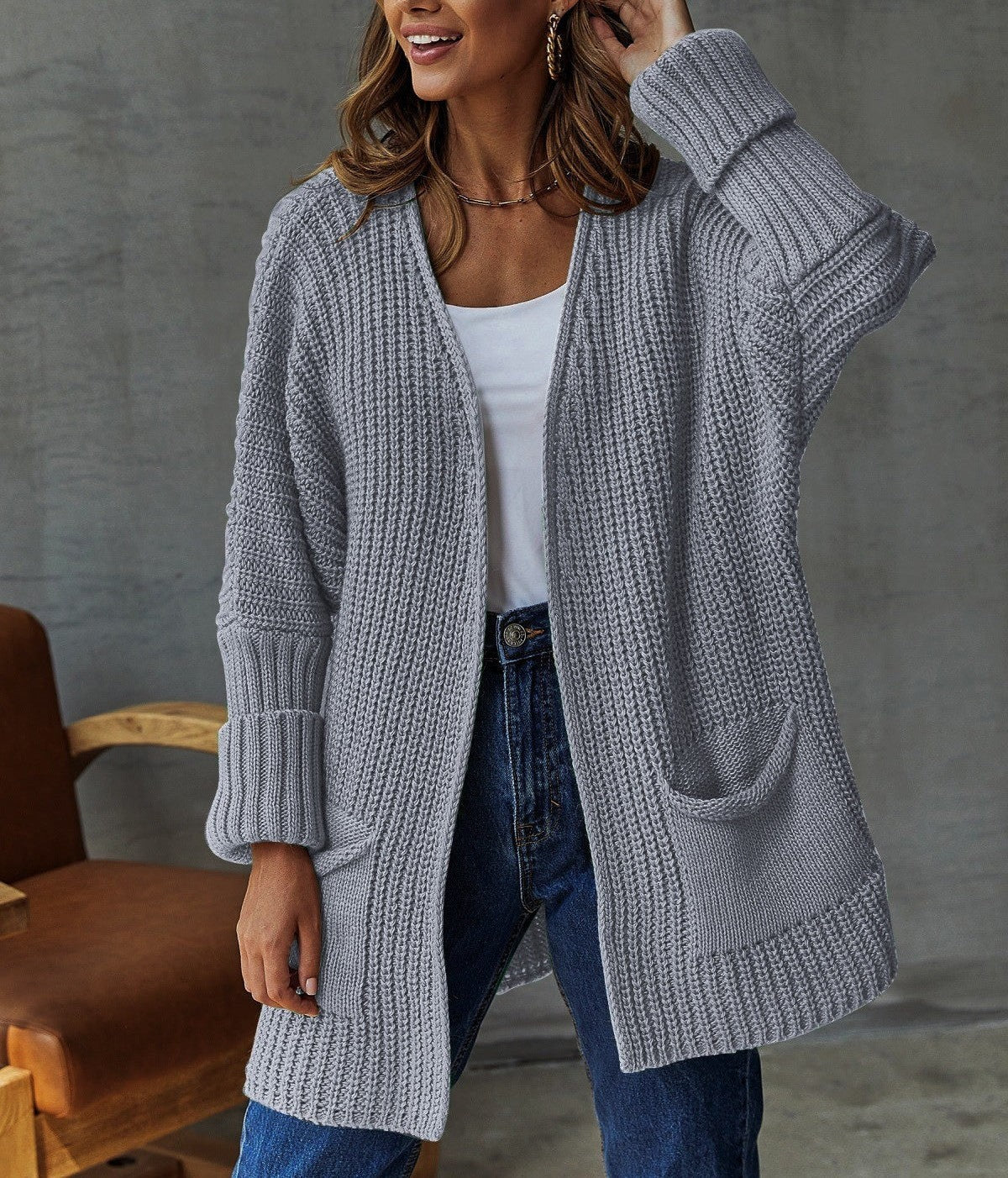 Zuri - Cardigan lavorato a maglia morbido e ampio