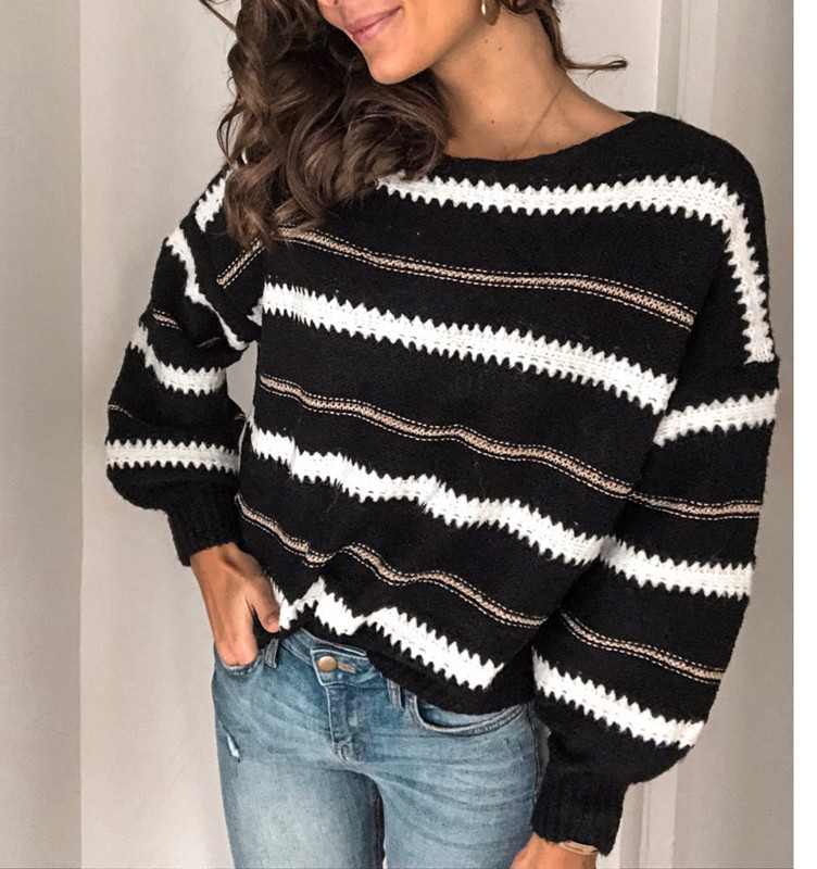 Dania - Maglione a righe lavorato a maglia, chic e morbido