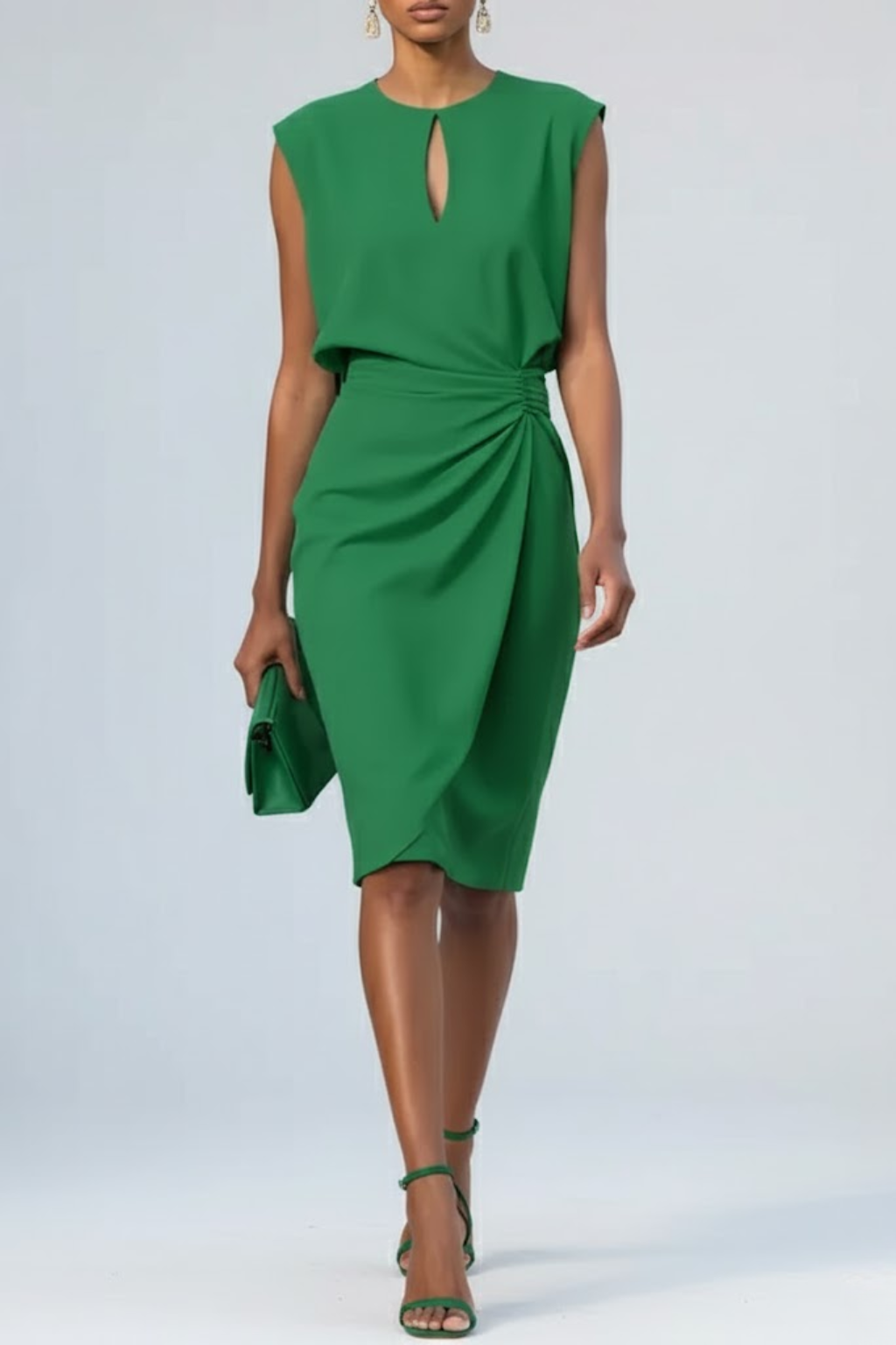 Abito Midi Drappeggiato Valorizzante da Donna