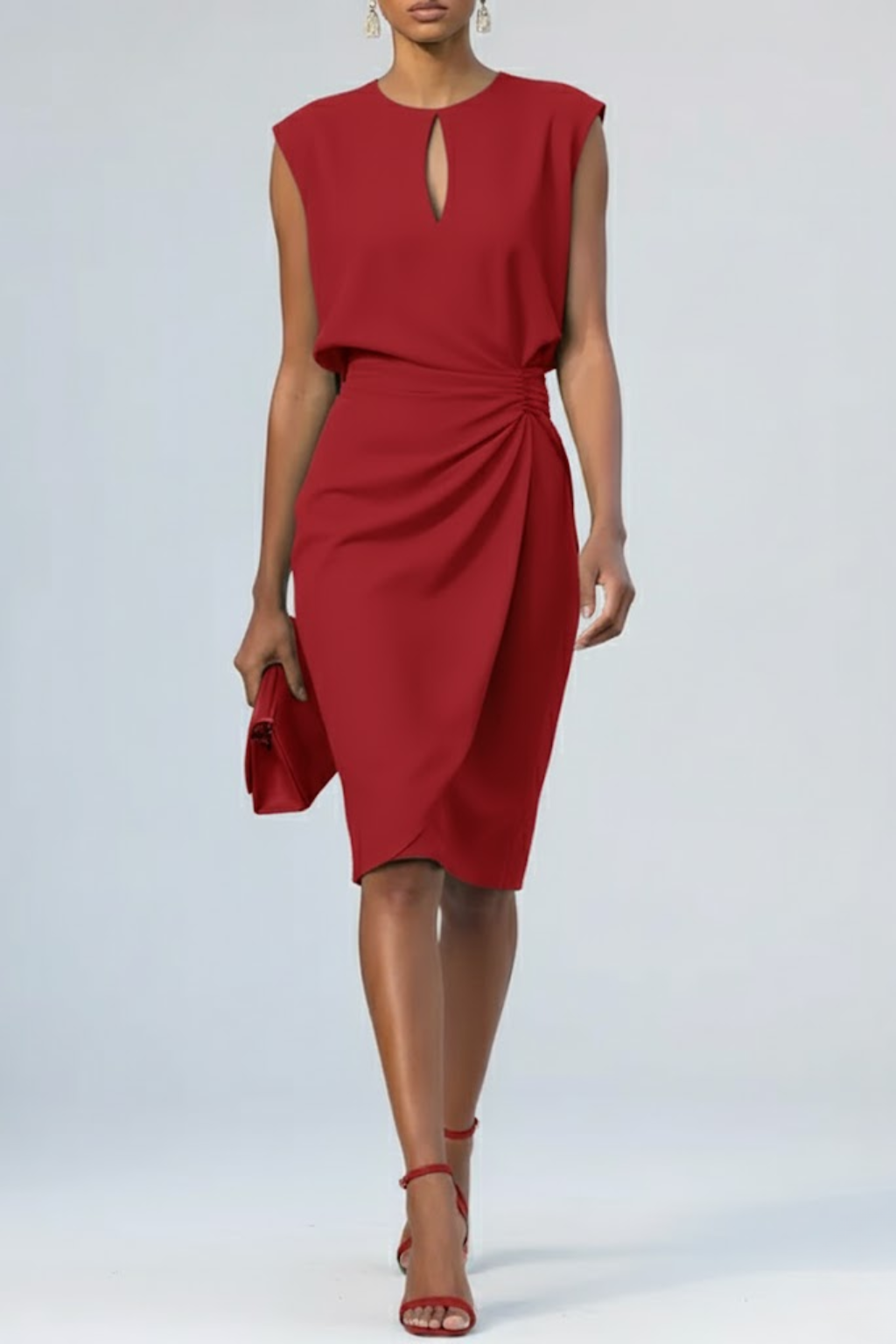 Abito Midi Drappeggiato Valorizzante da Donna
