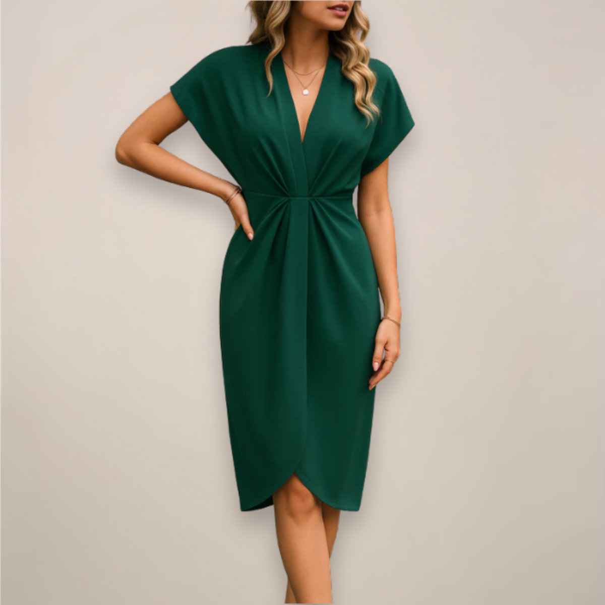 Abito Midi a Portafoglio Elegante da Donna