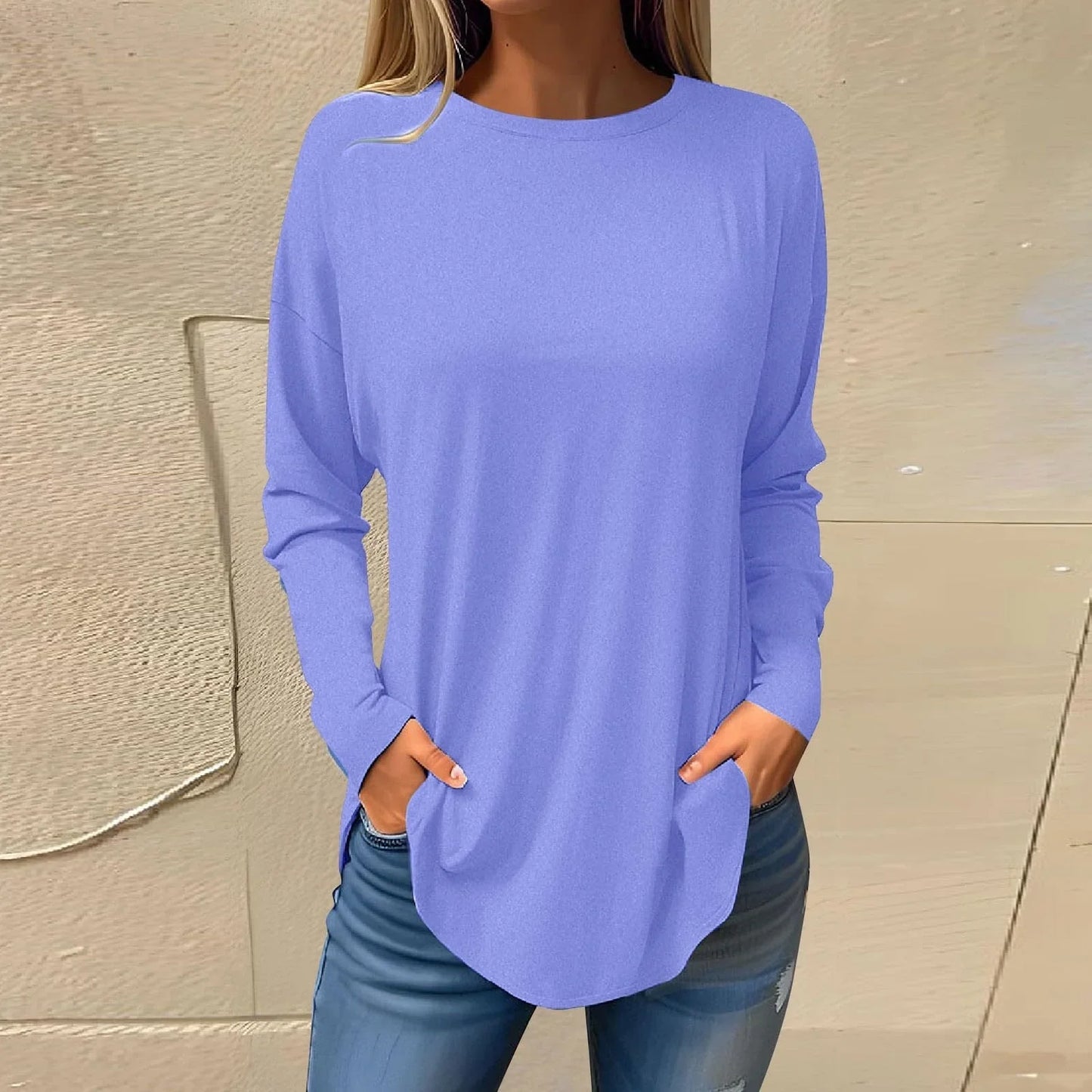 Margaret - Maglia a maniche lunghe con scollo rotondo