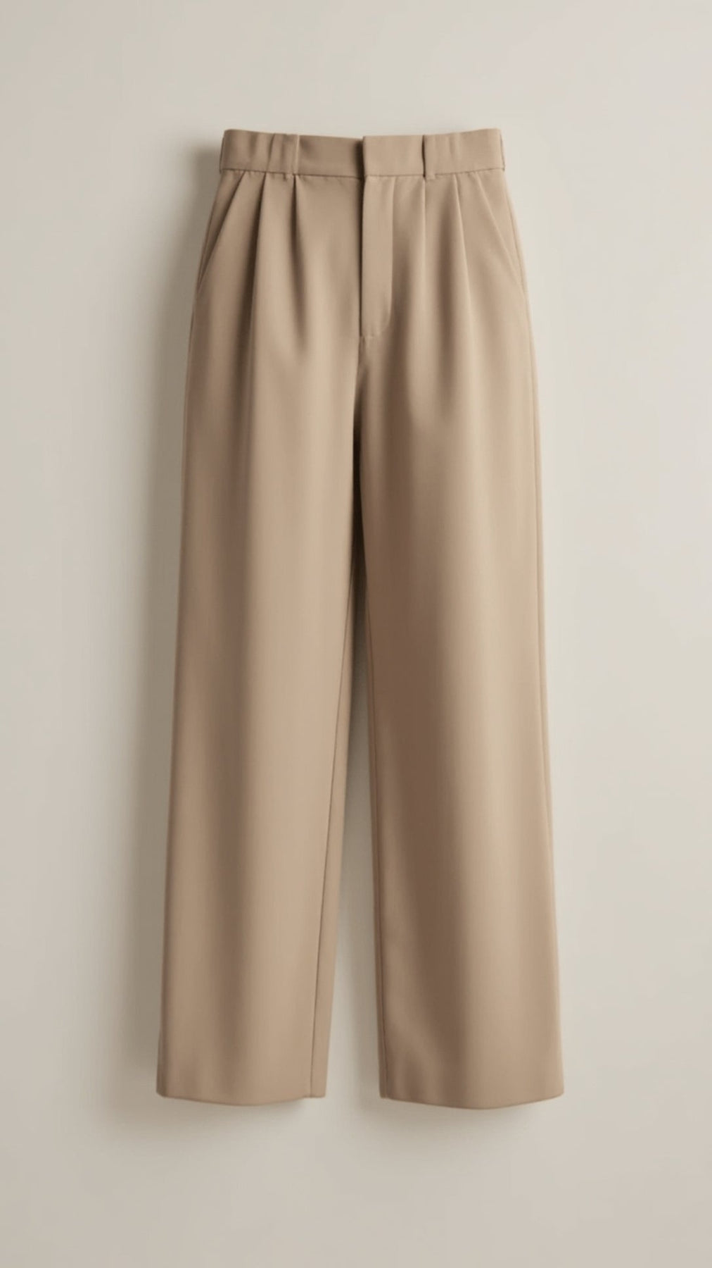 Pantaloni a Vita Alta con Pieghe da Donna