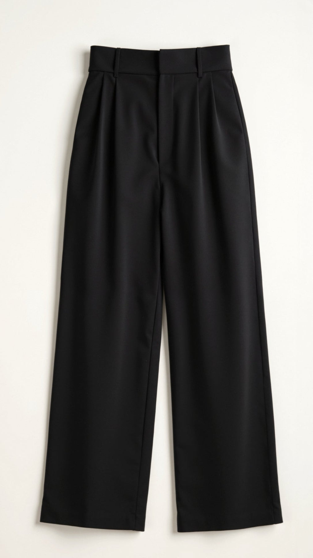 Pantaloni a Vita Alta con Pieghe da Donna