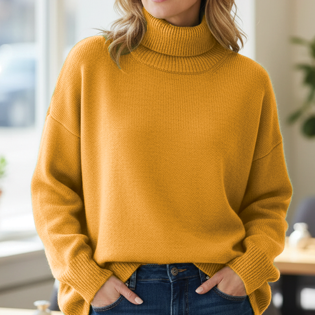 Leila - Maglione a collo alto lavorato a maglia oversize