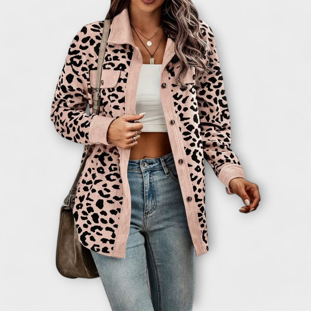 Melanie - Giacca versatile ed elegante con bottoni leopardati