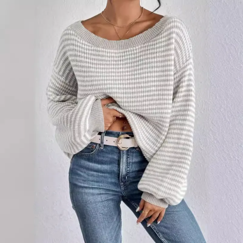 Rhonda - Maglione caldo a righe elegante