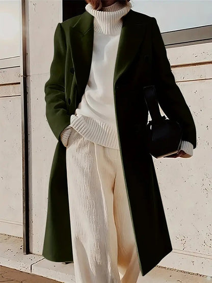 Nathaly - Cappotto lungo elegante doppiopetto