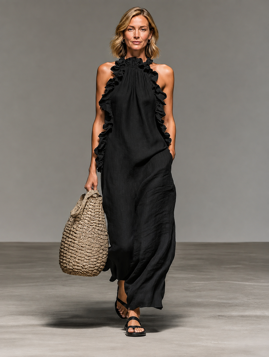 Abito Maxi Fluido Elegante da Donna
