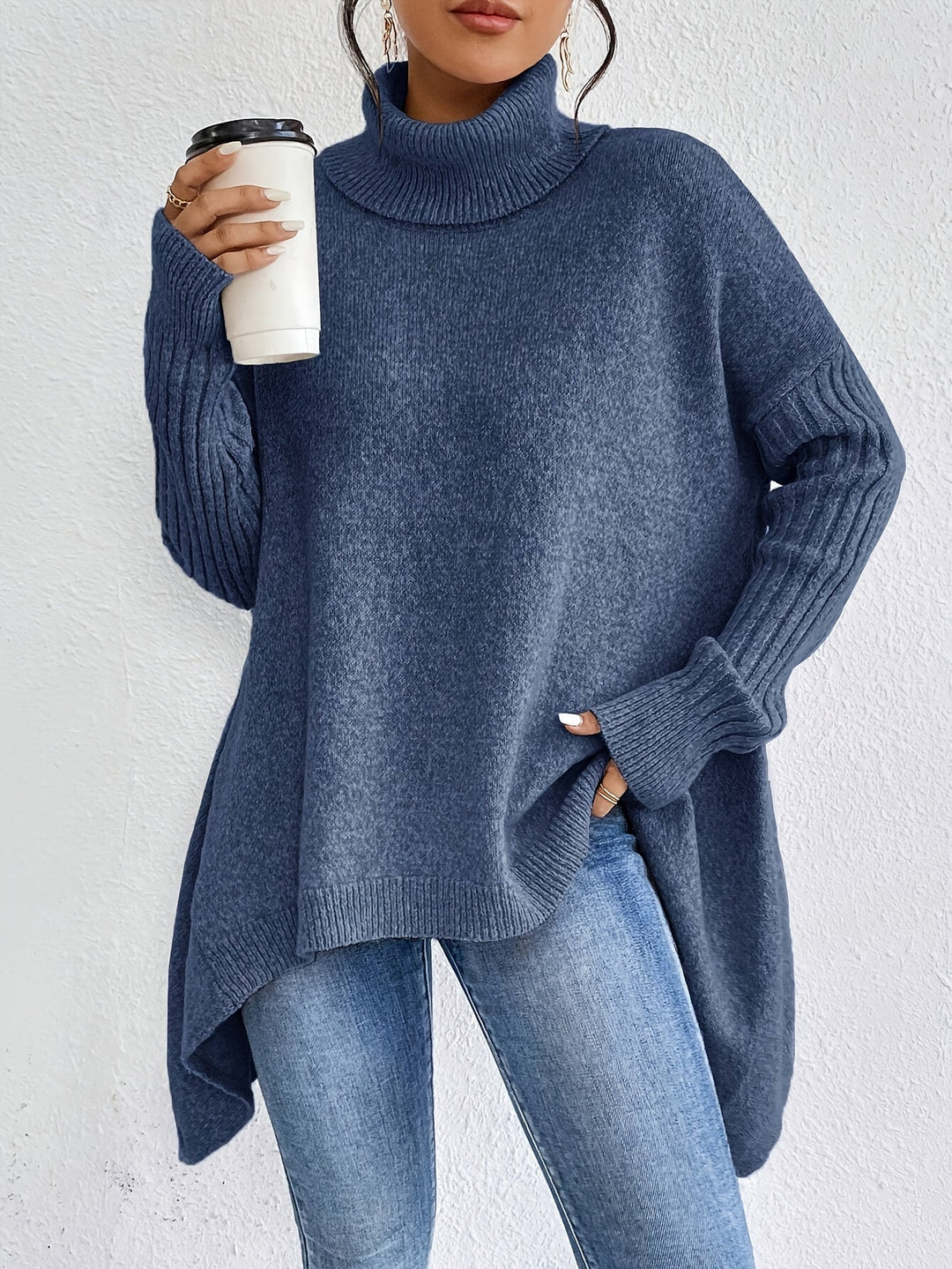 Lanea - Maglione elegante, comodo e dalla vestibilità morbida con collo alto
