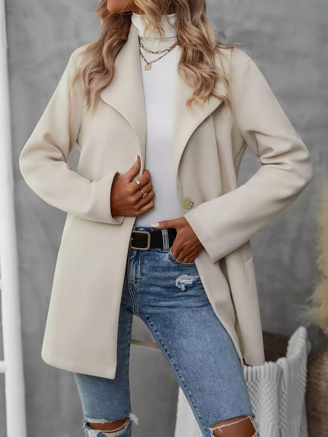 Hollie - Blazer coat elegante e versatile con collo a rever