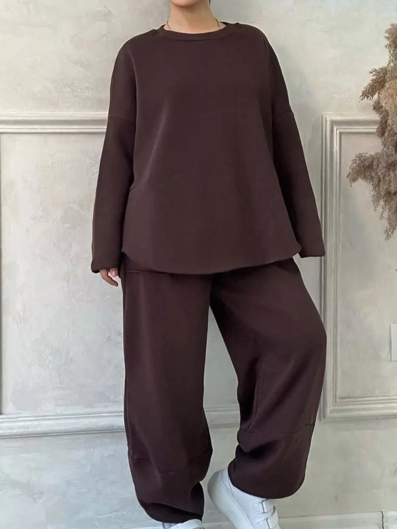 Generosa - Set oversize caldo con maglione e pantaloni