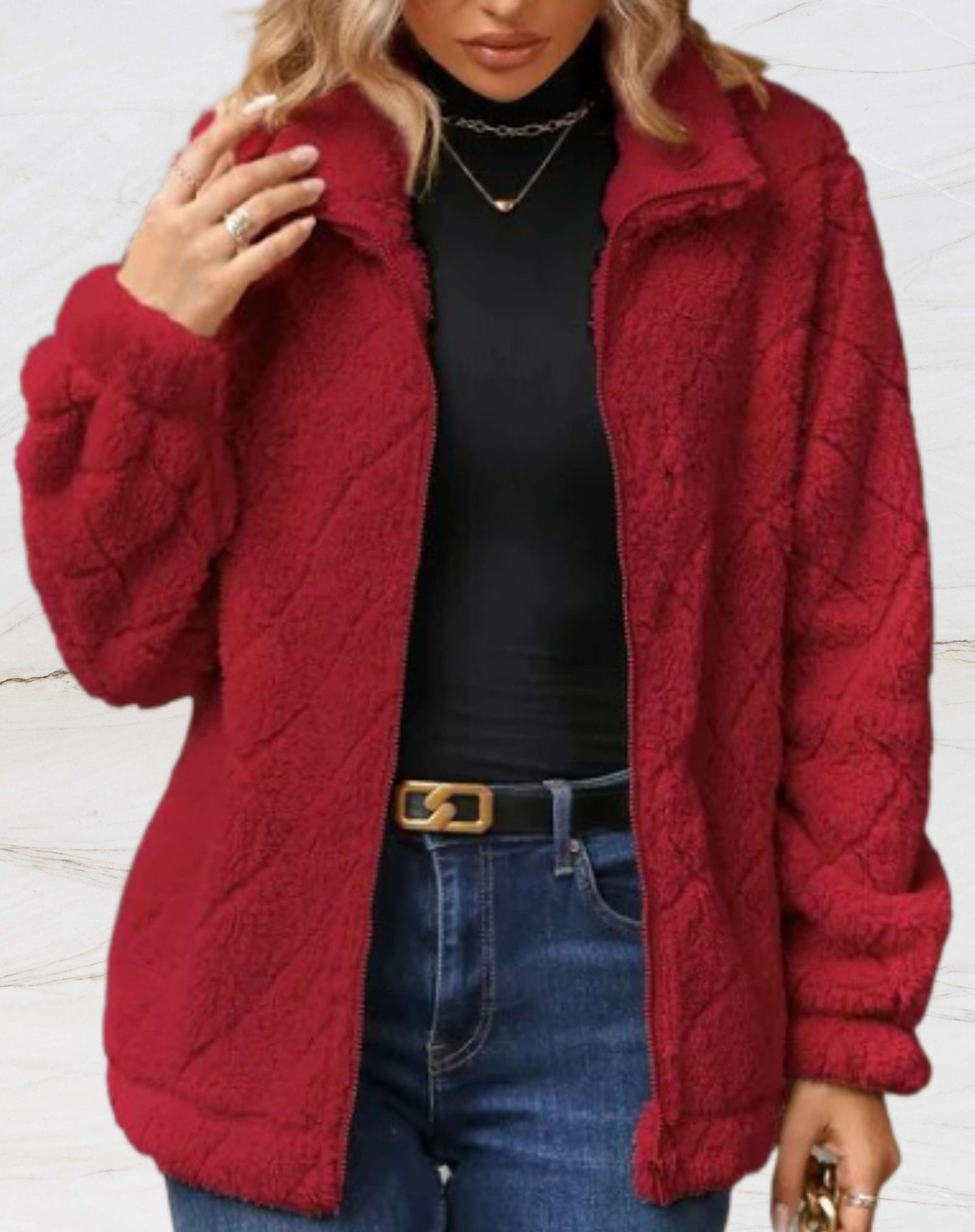 Halle - Giacca in pile calda e alla moda