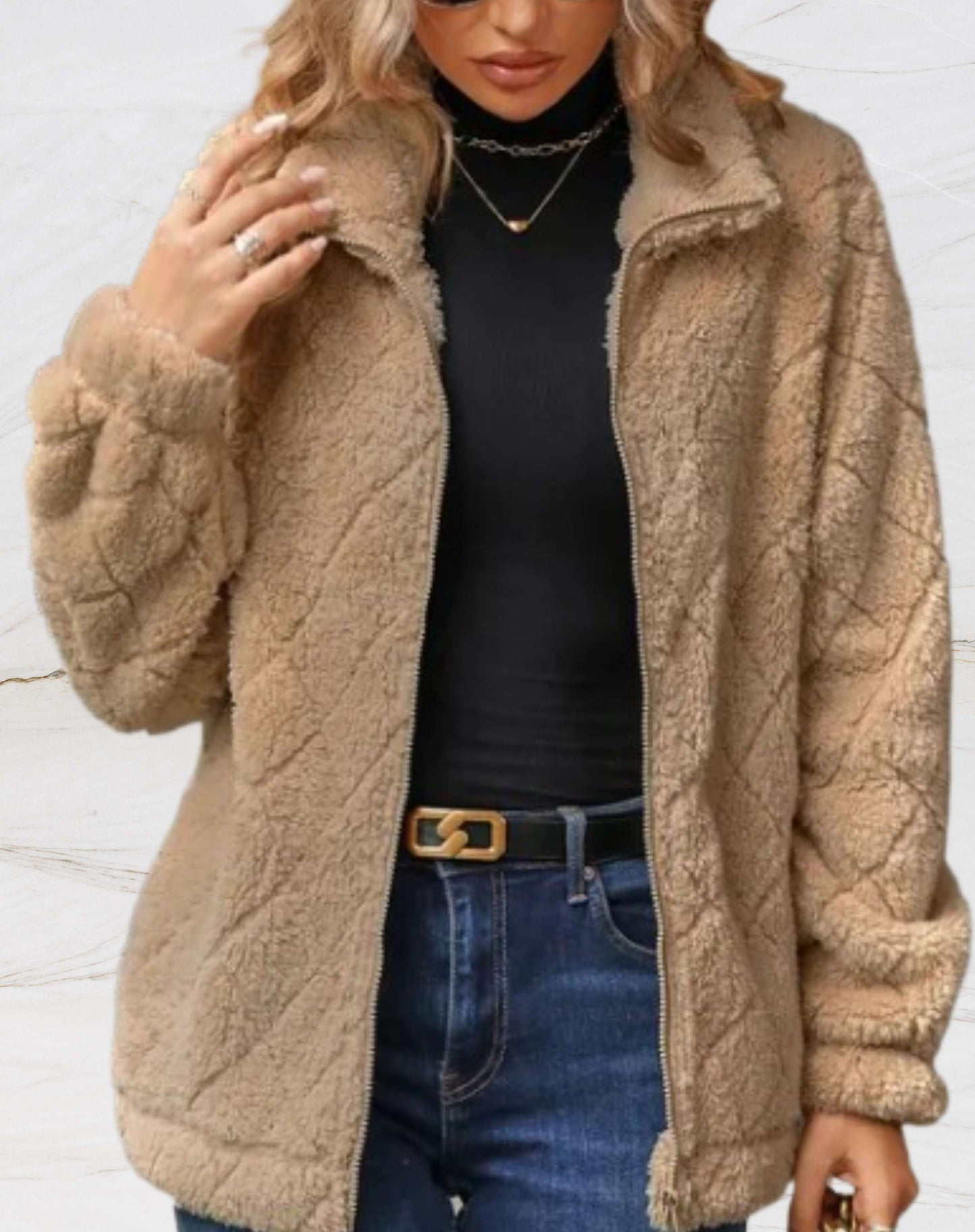 Halle - Giacca in pile calda e alla moda