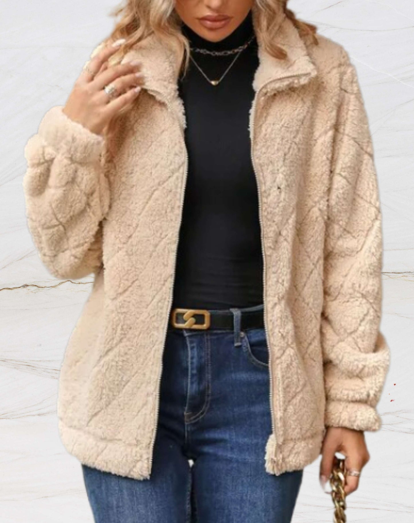 Halle - Giacca in pile calda e alla moda