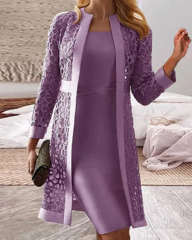 Lucy - Abito cardigan in pizzo da donna Set due pezzi