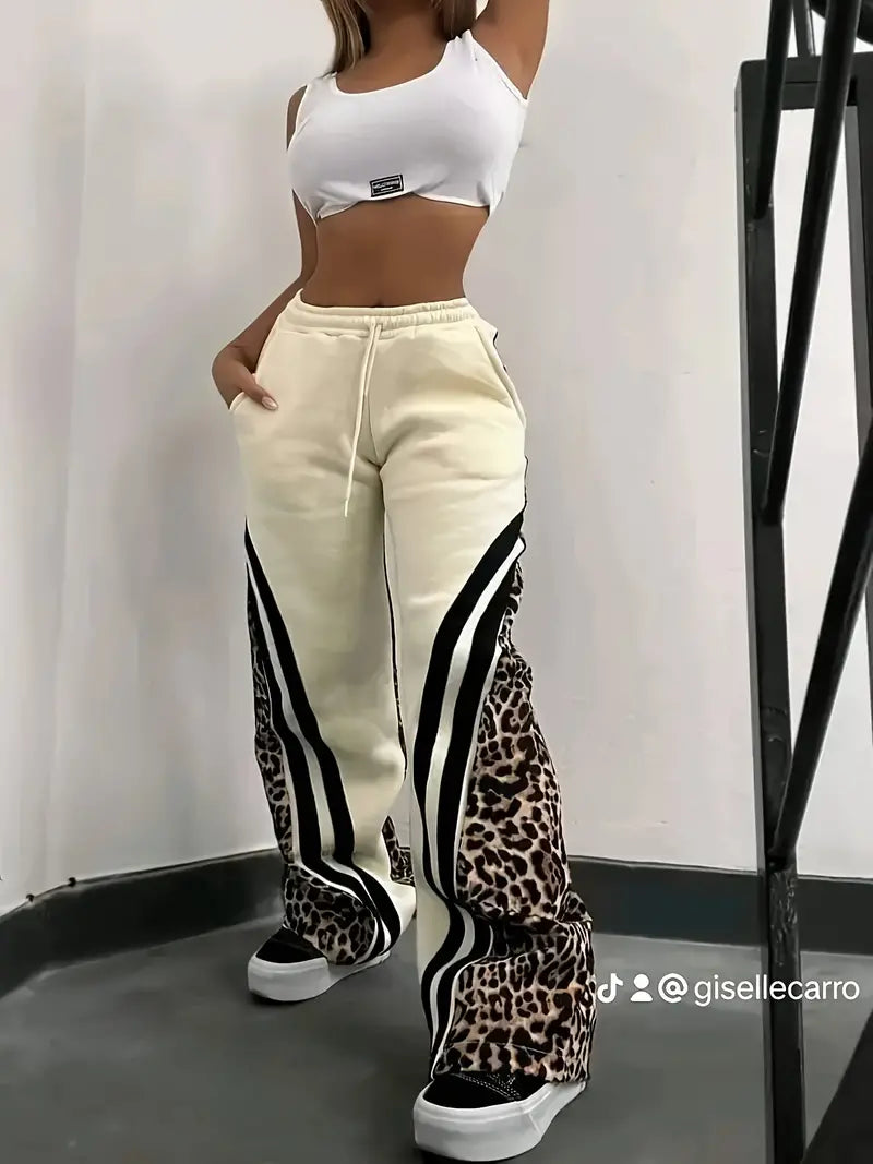 Allie - Pantaloni larghi a vita alta con coulisse