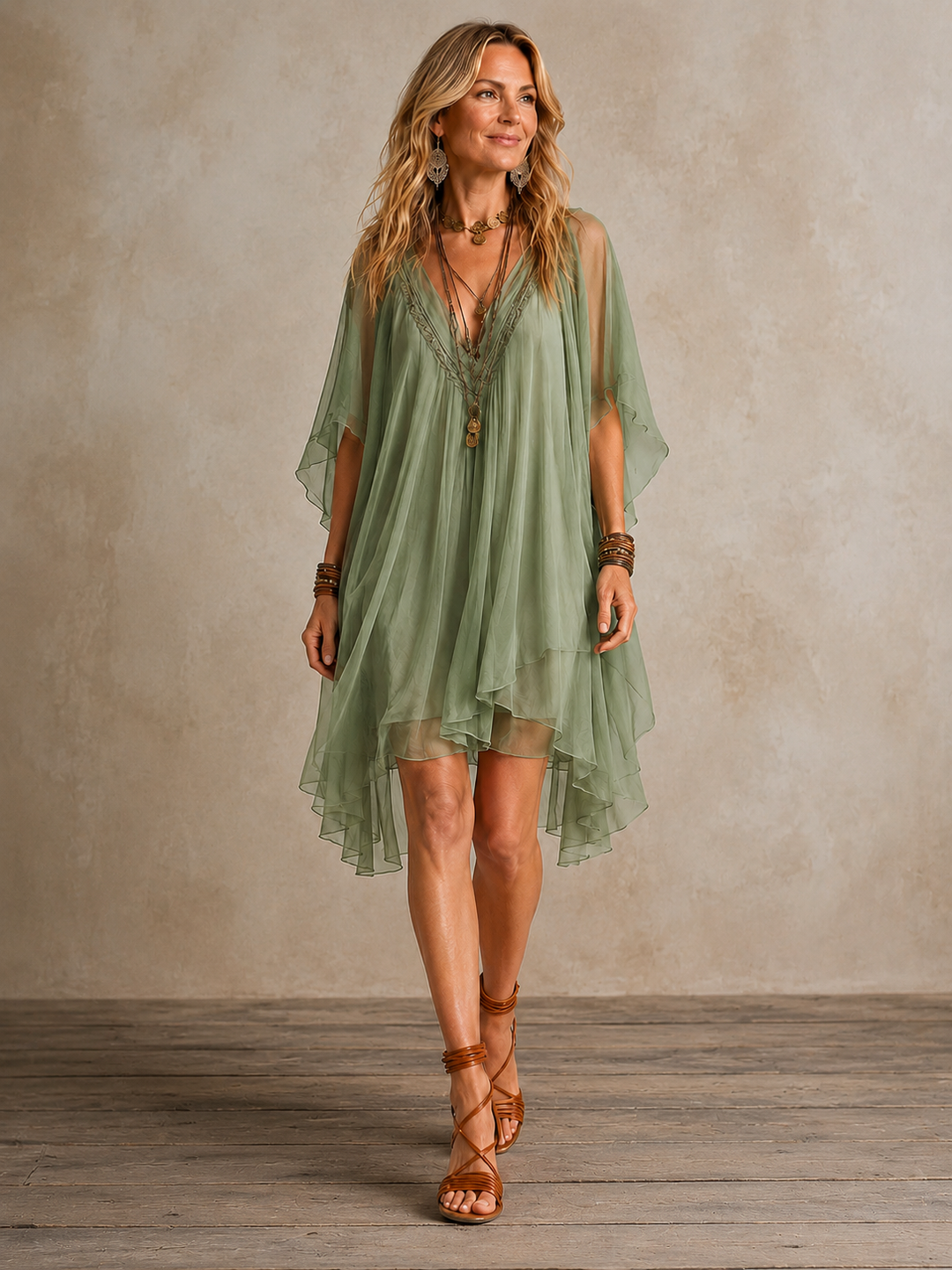 Abito Mini Elegante con Volant da Donna