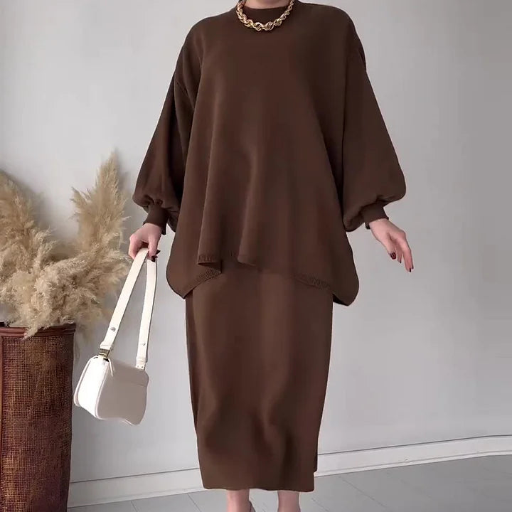 Keilani - Elegante completo con maglione caldo e gonna