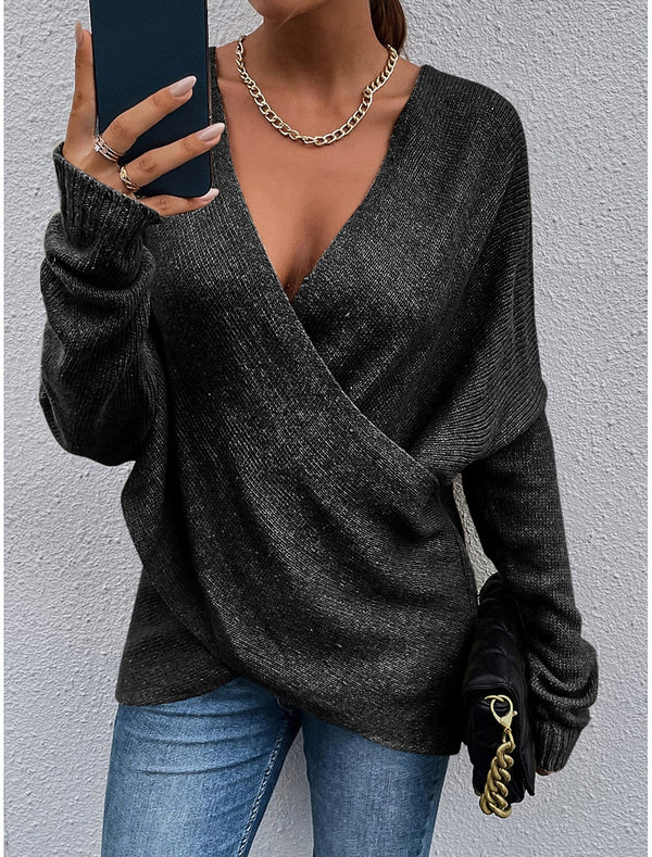 Cambria - Maglione chic a maglia larga con scollo a V