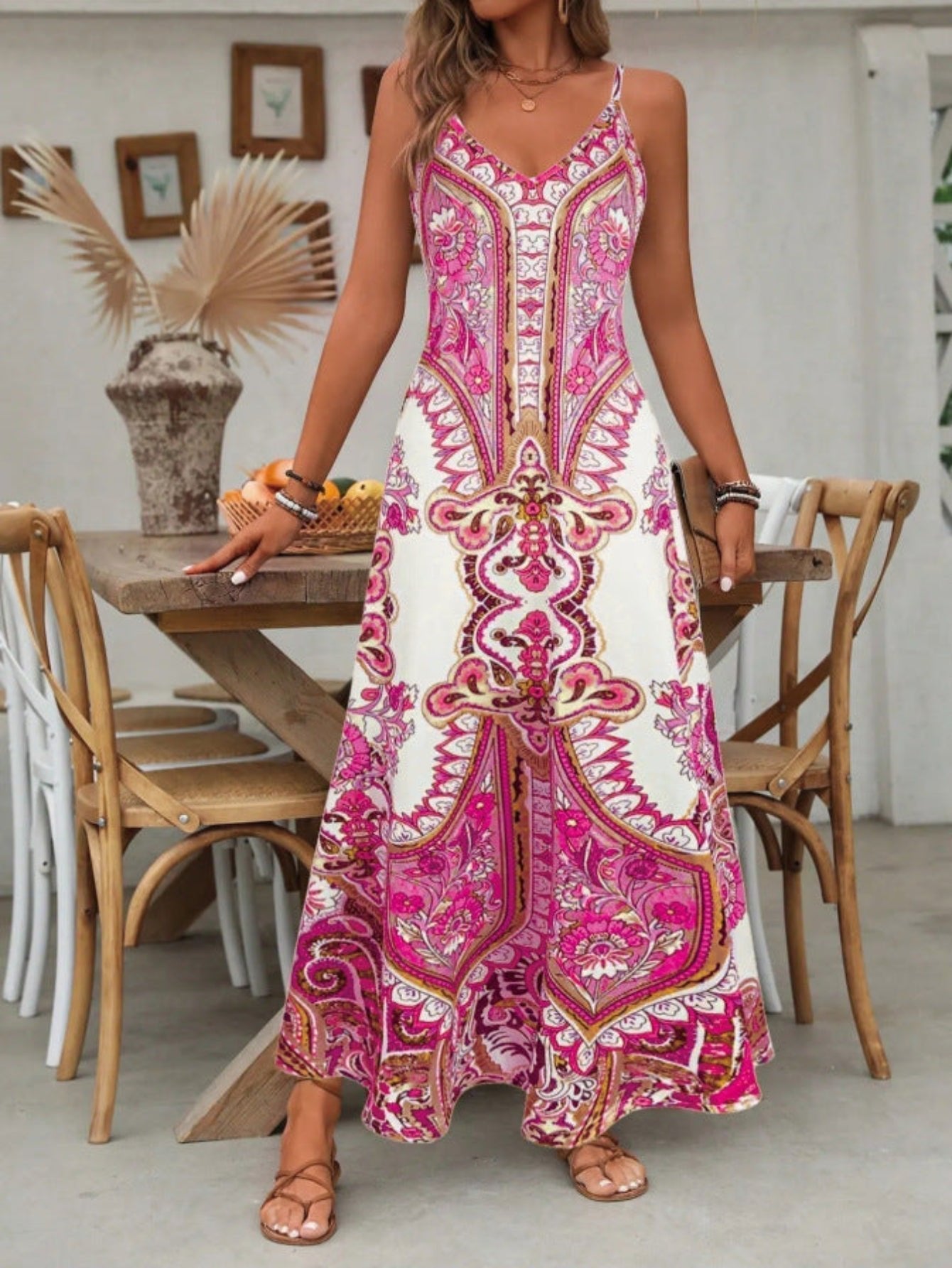 Abito Maxi Boho Paisley da Donna