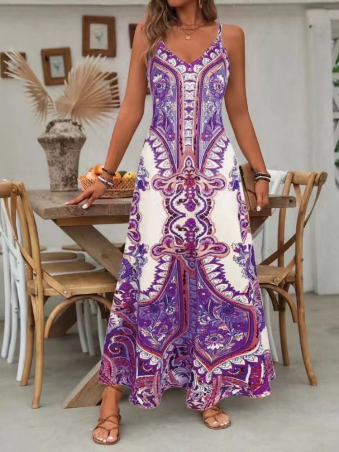 Abito Maxi Boho Paisley da Donna