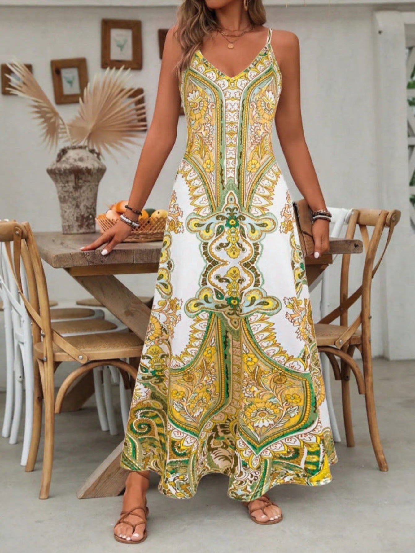 Abito Maxi Boho Paisley da Donna