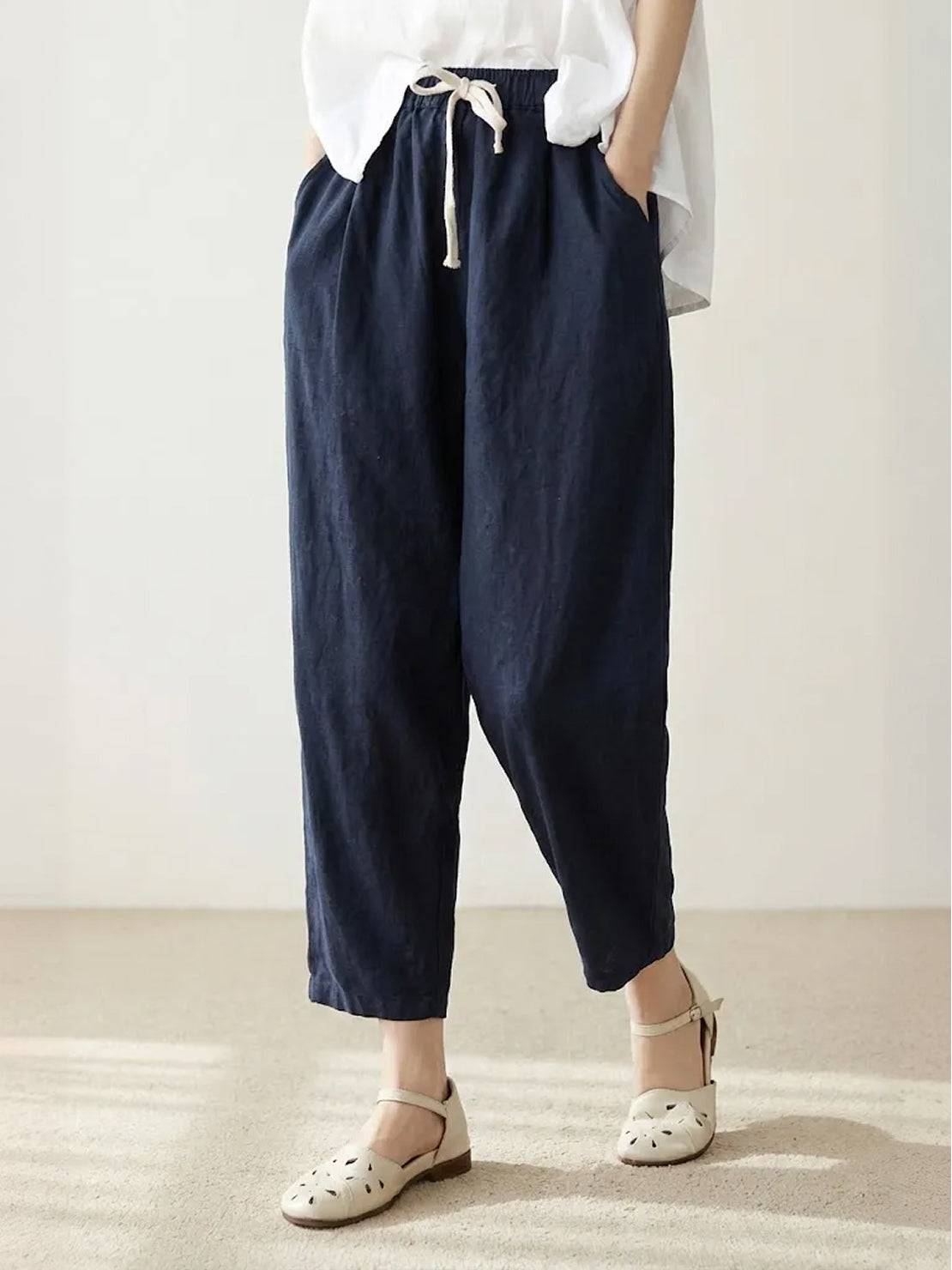 Pantaloni Casual Slim con Coulisse da Donna