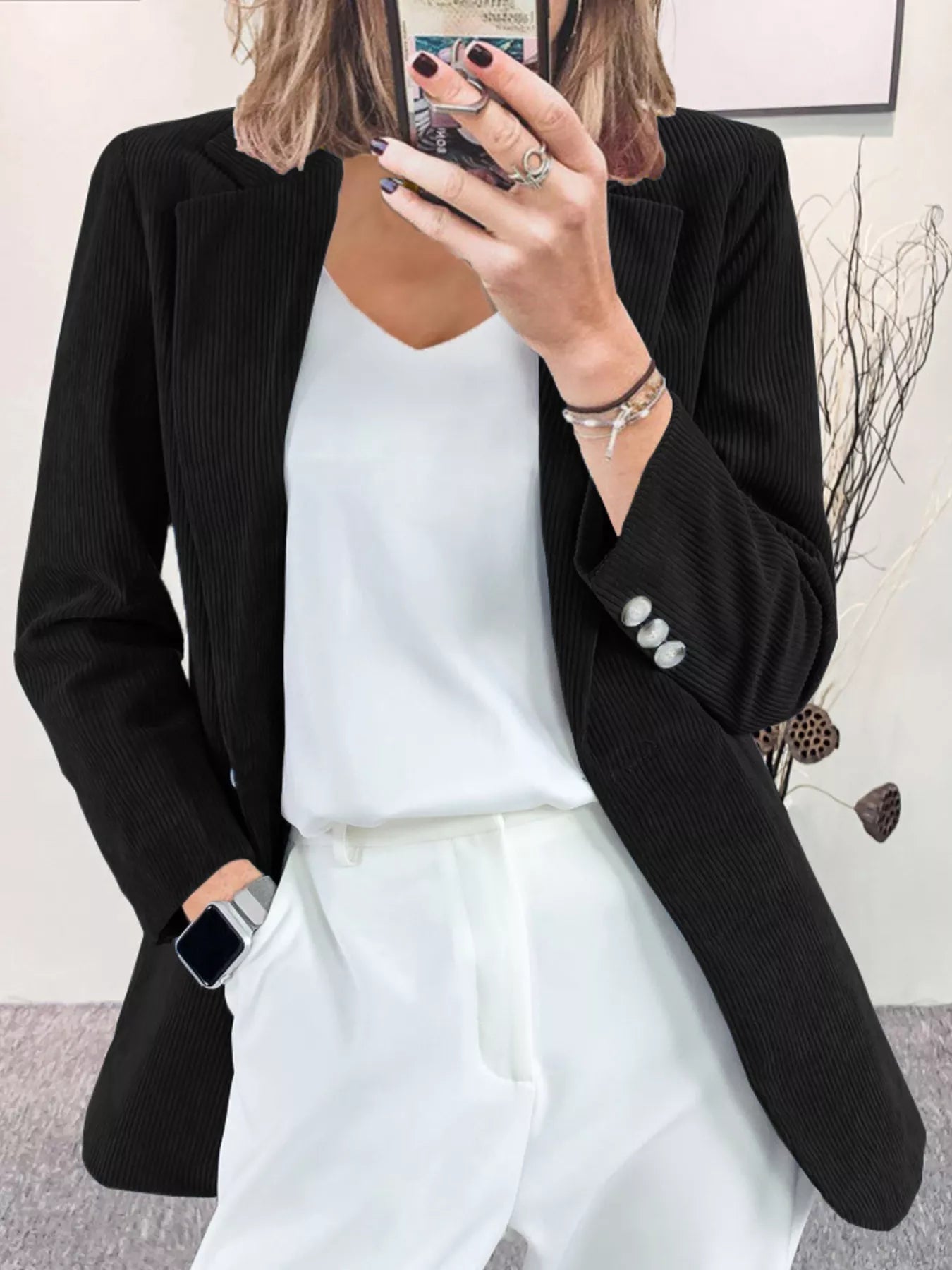 Hania - Blazer versatile in velluto a coste con revers