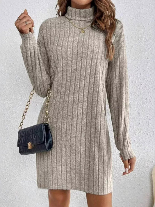 Hosanna - Vestito a maglia casual a collo alto a coste