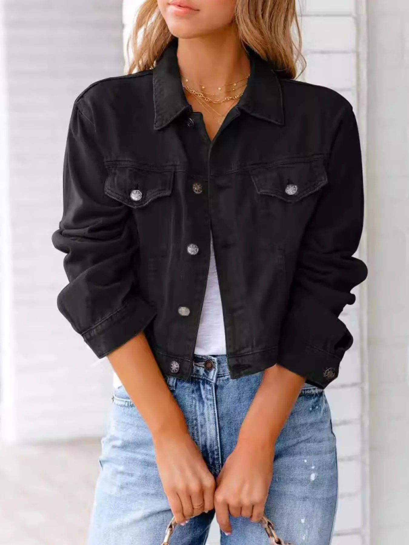 Jannie - Elegante giacca di jeans corta