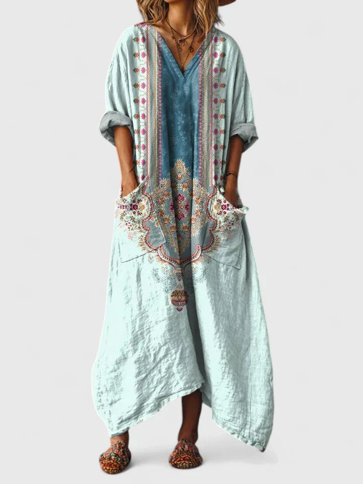 Pantaloni in Lino a Gamba Larga da Donna