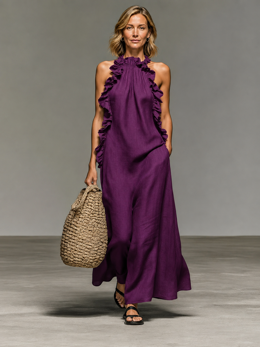 Abito Maxi Fluido Elegante da Donna