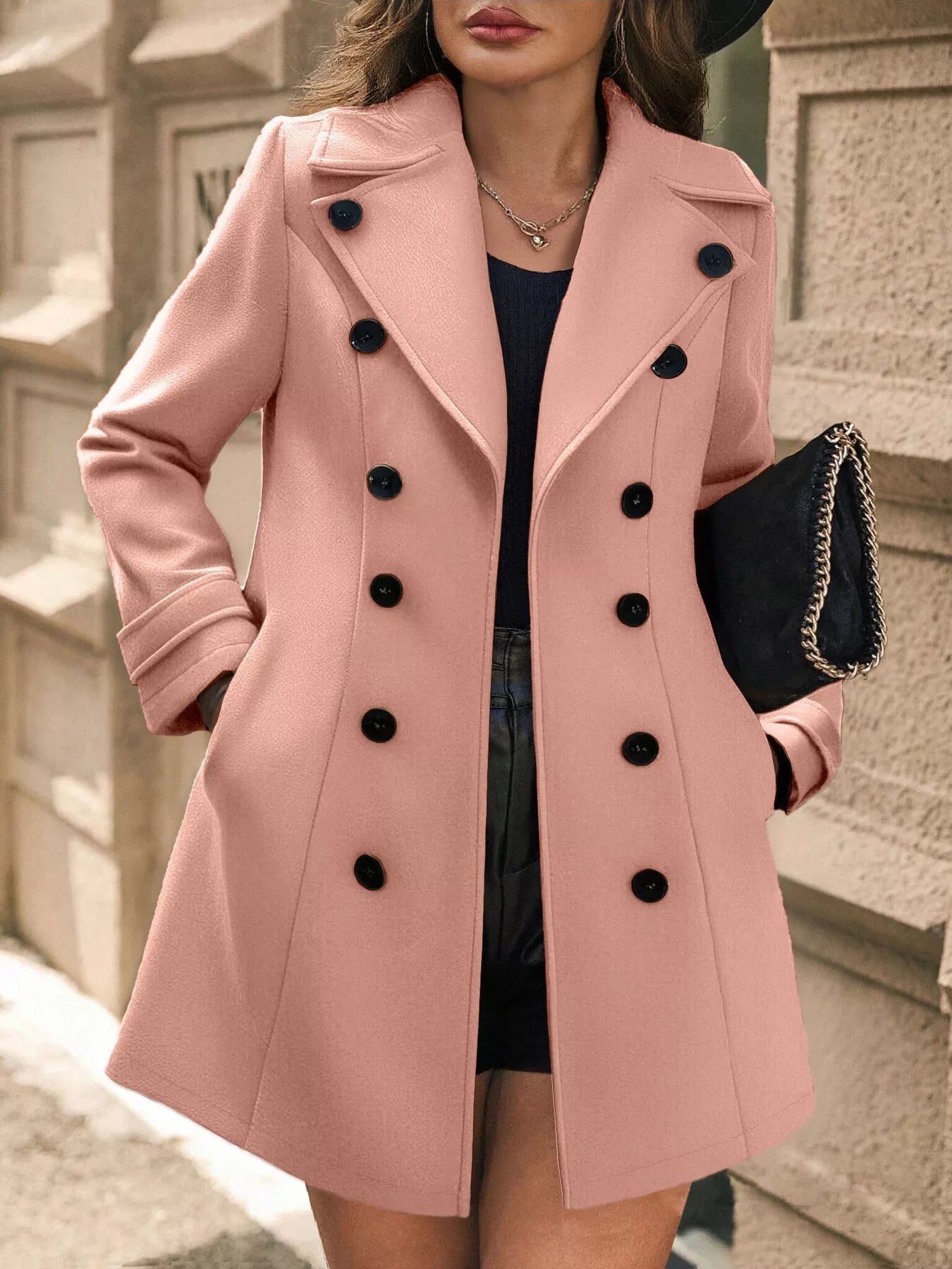 Alliah - Elegante cappotto blazer doppiopetto