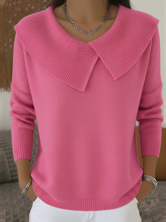 Jannessa - Maglione in Maglia Elegante con Colletto