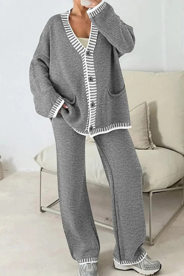 Vannessa - Set Cardigan e Pantaloni Caldo e Morbido
